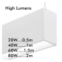 Linearlampe Pendelleuchte LED - MÜNCHEN WEISS - 0,5 m - 1 m - 1,5 m - 2 m - IP54 - Dimmbar