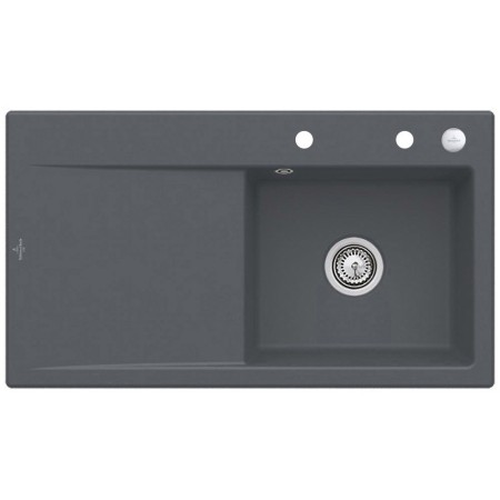 Villeroy & Boch Subway Style 50 FLAT flächenbündige Spüle, Ablaufgarnitur mit Excenterbetätigung, Becken rechts