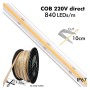 LED COB Streifen 220V | CUSTOM CUT | 840 LED/m | 50m | FLIP CHIP | 1500Lm |16W/M | CRI90 | IP67 | Schneiden 10cm