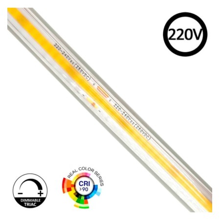 LED COB-Streifen 220V| 320 LED/m |Rolle 50M| FLIP CHIP | 800 Lm | 10W/M | CRI90 | IP65 | Schnitt bei 50 cm