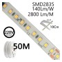 LED-Streifen 220V | 20W/M | 140xLED/m | 50m | SMD2835 | 2660Lm/M | IP67 | Schneiden alle 10cm