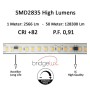 LED-Streifen 220V | 20W/M | 140xLED/m | 50m | SMD2835 | 2660Lm/M | IP67 | Schneiden alle 10cm