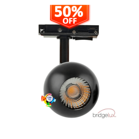 LED Strahler 10W FENIX - Schwarz Chrom - 1-Phasen Schienensystem - CRI+93