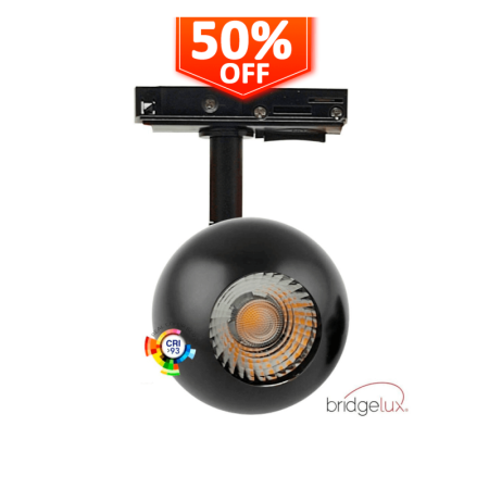 LED Strahler 10W FENIX - Schwarz Chrom - 1-Phasen Schienensystem - CRI+93