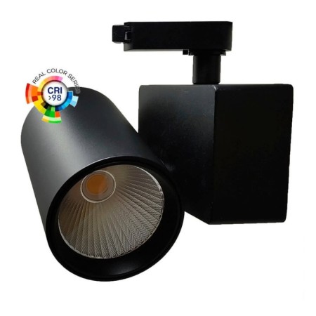 LED Strahler 40W MADRID Schwarz BRIDGELUX Chip 1-Phasen Schienensystem CRI+98