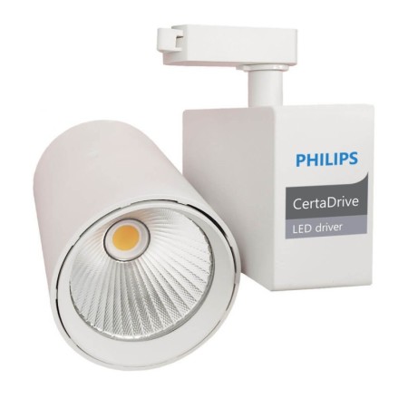 LED Strahler 40W MADRID Weiss BRIDGELUX Chip 1-Phasen Schienensystem CRI+98