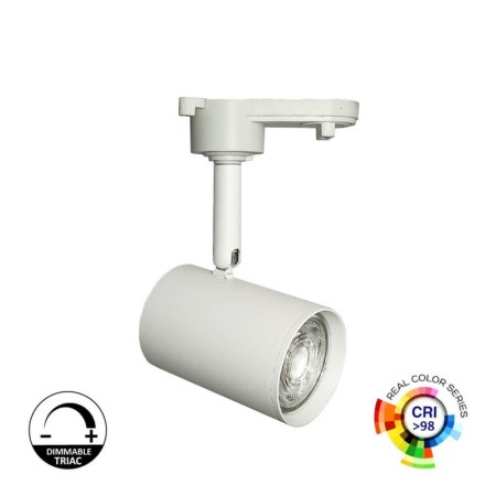 LED-Schieneleuchte 8W Einphasig - WEIss - Dimmbar Triac - 24º - HOHE LUMEN 150Lm/W - CRI+98