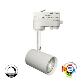 LED-Schienenstrahler 8W Dreiphasen - WEISS - Dimmbar Triac - 24º - HOHE LUMEN 150Lm/W - CRI+98