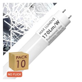 PACK 10stk. LED Röhre Glas - 10W - 60cm T8 - 170 Lm/W - PRO MAX LUMENS - 1700Lm - NO FLICK PACK 10stk. LED Röhre Glas - 10W - 60cm T8 - 170 Lm/W - PRO MAX LUMENS - 1700Lm - NO FLICK