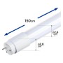 PACK10stk. LED-Röhre 24W Glas 150cm 300º - SMD2835 SAMSUNG - Hohe Helligkeit 130Lm/W