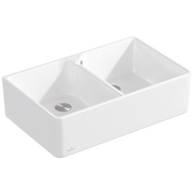 Villeroy & Boch Spülstein Doppelbecken 80 cm, Ablaufgarnitur mit Handbetätigung Villeroy & Boch Spülstein Doppelbecken 80 cm, Ablaufgarnitur mit Handbetätigung