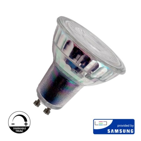 10stk. Lampe Led 6W - DIMMBAR TRIAC - SAMSUNG GU10 GLASS