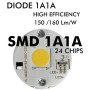 10stk. Lampe LED GU10 8W HIGH LUMINOSITY - Kristall - 24º - SMD1A1A