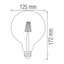 10x Stk. LED FILAMENT Birne RUSTIC GLOBE-6 6W E27 2200K