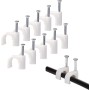 100x Stk. Nagelkabelclips 4mm bis 22mm für Rundkabel, Weiß