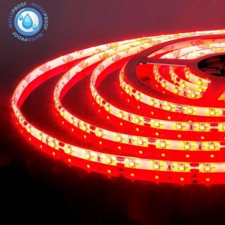 5m LED-Streifen REN Rot 12V DC IP65 Wasserdicht