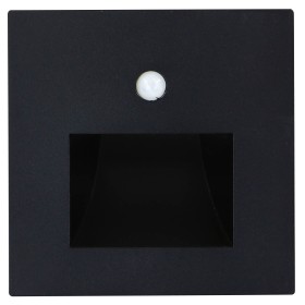 LED-Einbauleuchte für Treppenhäuser mit PIR-Sensor DIAMOND 1W SCHWARZ 4200K 110-265V