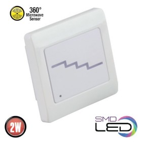 LED-Einbauleuchte für Treppenhäuser mit Mikrowellensensor QUARTZ 2W WEISS 4000K 110-265V