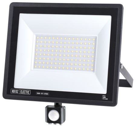 LED Flutlicht-Aussenstrahler mit PIR-Sensor LEON/S-100 100W 6400K IP65 Schwarz