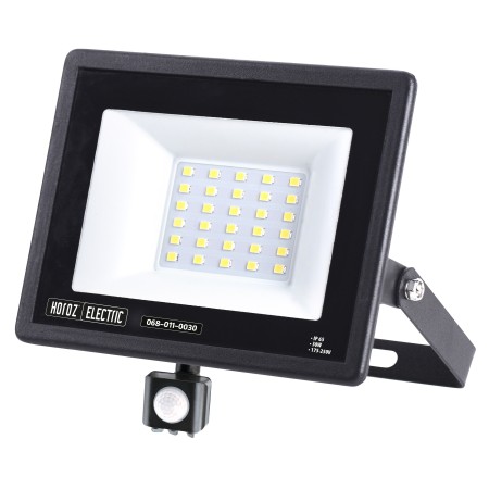 LED Flutlicht-Aussenstrahler mit PIR-Sensor LEON/S-30 30W 6400K IP65 Schwarz
