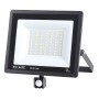 LED Flutlicht-Aussenstrahler mit PIR-Sensor LEON/S-50 50W 6400K IP65 Schwarz