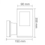 Garten-Wandleuchte POPLAR/SQ-2 E27 60W Typ 2 Schwarz