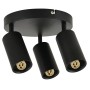 LED Aufbaustrahler JOKER-4 3xGU10 360° drehbar, 90° verstellbar Schwarz rund