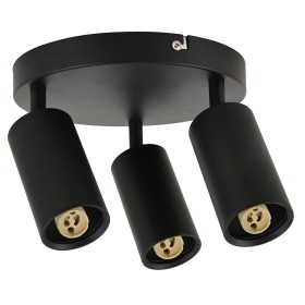 LED Aufbaustrahler JOKER-4 3xGU10 360° drehbar, 90° verstellbar Schwarz rund