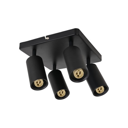 LED Aufbaustrahler JOKER-6 4xGU10 360° drehbar, 90° verstellbar Schwarz quadratisch