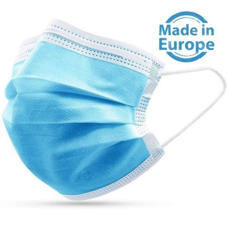 50 stk. ATEMSCHUTZ, MUNDSCHUTZ-MASKE 3-LAGIG BLAU EN14683 Typ-IIR