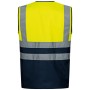 10 stk. (1 karton) Warnschutzweste Reflektierend Gelb-Orange / Marine