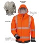 Elysee LUKAS Winter Warnschutz-jacke 2in1 Warnorange