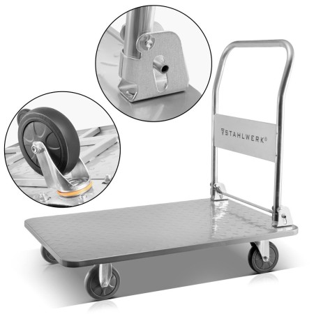 Universal-Plattformwagen klappbar mit 350 kg Tragkraft, rutschhemmender Ladefläche