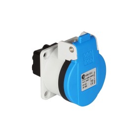 Einbausteckdose T23, 230V/16A, mit Klappdeckel IP55 Einbausteckdose T23, 230V/16A, mit Klappdeckel IP55