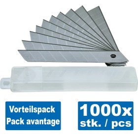 Vorteilspack 1000stk. (100box x 10) Ersatzklingen für Cutter 18mm Vorteilspack 1000stk. (100box x 10) Ersatzklingen für Cutter 18mm