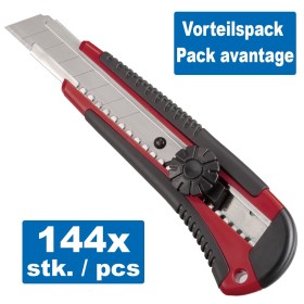 Vorteilspack 144x stück CUTTER, mit feststellbarer Klinge, 18mm Vorteilspack 144x stück CUTTER, mit feststellbarer Klinge, 18mm