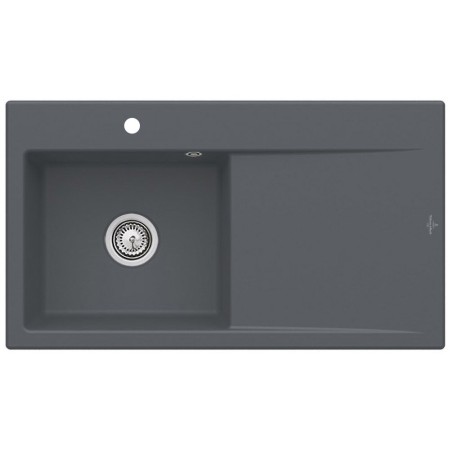 Villeroy & Boch Subway Style 50 Einbauspüle, Ablaufgarnitur mit Handbetätigung, Becken links