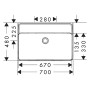 hansgrohe Xanuia Q Waschtisch 700/480 ohne Hahnloch und Überlauf, SmartClean