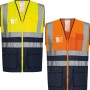 10 stk. (1 karton) Warnschutzweste Reflektierend Gelb-Orange / Marine