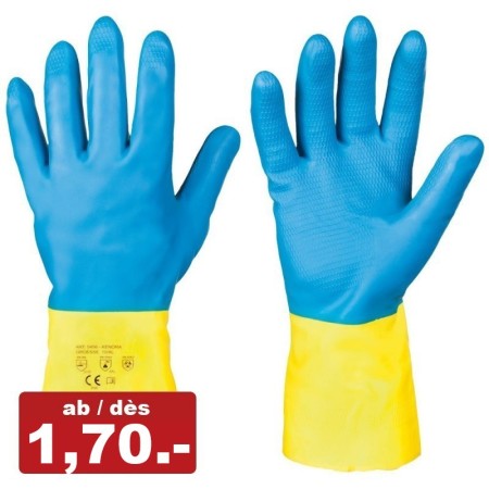 144paar Chemikalienschutz-Arbeitshandschuhe, Doppelbeschichtung aus Polychloropren über Naturlatex