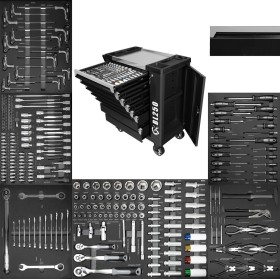 XXL Werkstattwagen 250-teilig, 7 Schubladen