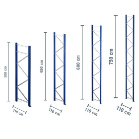 Ständer für Palettenregal 110 cm tief / 3m, 4.5m, 6m, 7.5m