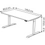 Move-1 Elektrisch höhenverstellbarer Schreibtisch rechteckig, T-Fuss-Gestell 140-180cm