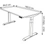 Move-4 Elektrisch höhenverstellbarer Schreibtisch rechteckig, T-Fuss-Gestell 160-200cm