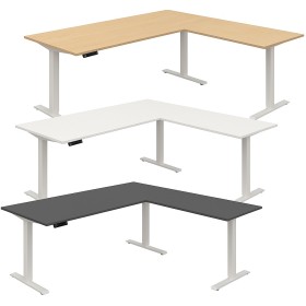 Move-3 Elektrisch höhenverstellbarer Schreibtisch L-Form, 200x100cm - Anbau 120x80cm