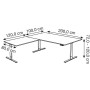 Move-3 Elektrisch höhenverstellbarer Schreibtisch L-Form, 200x100cm - Anbau 120x80cm