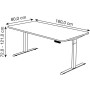 Move-3 Premium Elektrisch höhenverstellbarer Schreibtisch rechteckig, T-Fuss-Gestell 160-200cm