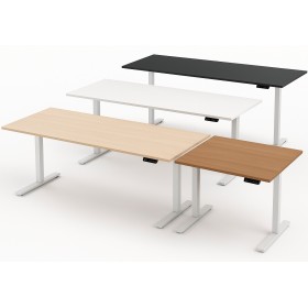 Move-4 Elektrisch höhenverstellbarer Schreibtisch rechteckig, T-Fuss-Gestell 140-200cm