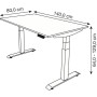 Move-4 Elektrisch höhenverstellbarer Schreibtisch rechteckig, T-Fuss-Gestell 140-200cm