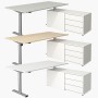 Move 1 base elektrisch höhenverstellbarer Schreibtischrechteckig, T-Fuss-Gestell mit Sideboard 150x80cm